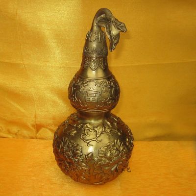 純銅葫蘆風水擺件 高檔富貴玉堂牡丹葫蘆化病擋煞化災工藝品批發