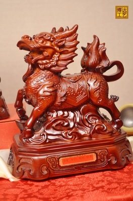 【2012熱賣工藝品木紋擺件YX【如意祥瑞】一對麒麟 家居裝飾批發】價格,廠家,圖片,塑料、樹脂工藝品,義烏市博達工藝品-