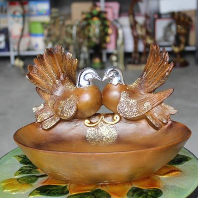 批發樹脂工藝品創意鴿子和平鴿對鴿擺件禮品園藝仿真擺設家居裝飾
