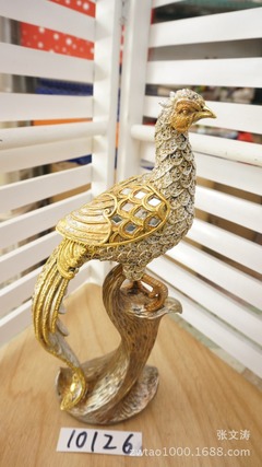 【樹脂工藝品批發(fā)*金色鑲珠火雞擺件10126*園藝裝飾批發(fā)*家居飾品】價格,廠家,圖片,塑料、樹脂工藝品,張文濤-