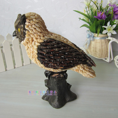 海南貝殼工藝品 貝殼海螺工藝品批發(fā) 貝殼小螺貓頭鷹 280g
