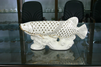 批發供應金龍魚擺件 時尚家居 陶瓷飾品 年年有余 招財辟邪