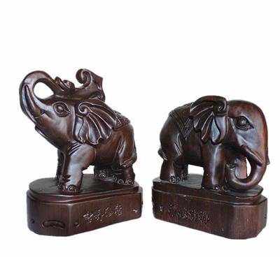 黑檀木雕工藝品/吉祥如意象一對木質工藝品廠家批發