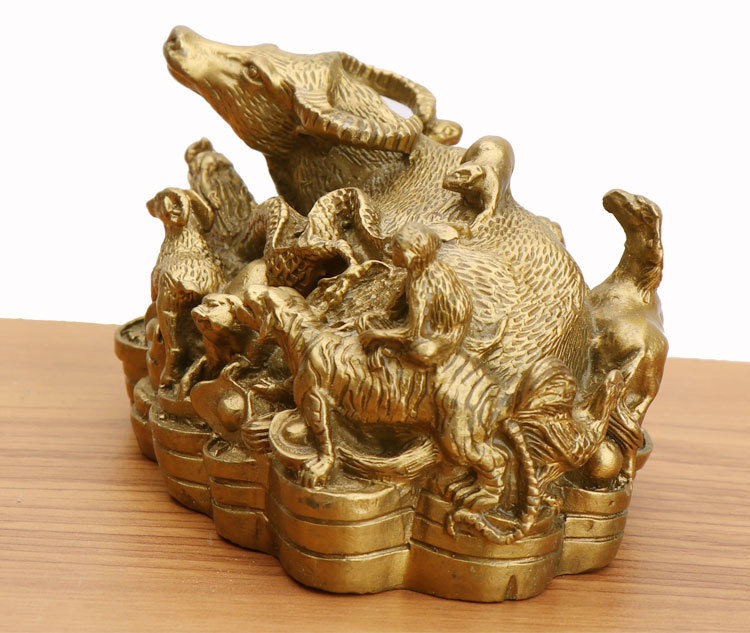 楊銅記 十二生肖牛家居客廳擺件金錢牛銅牛工藝品牛批發廠家