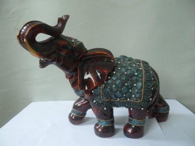 批發木紋漆大象家居工藝品