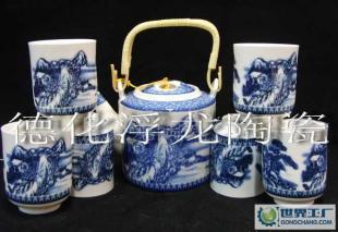 廠家 供應 批發 浮龍陶瓷 景德青花釉中雪景7頭橋壺茶具 功夫茶具_禮品、工藝品、飾品_世界工廠網中國產品信息庫