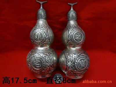 低價批發中號銀葫蘆 葫蘆擺件 苗銀葫蘆工藝品