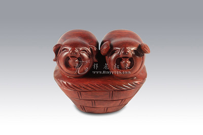 花梨花籃豬高_工藝品批發